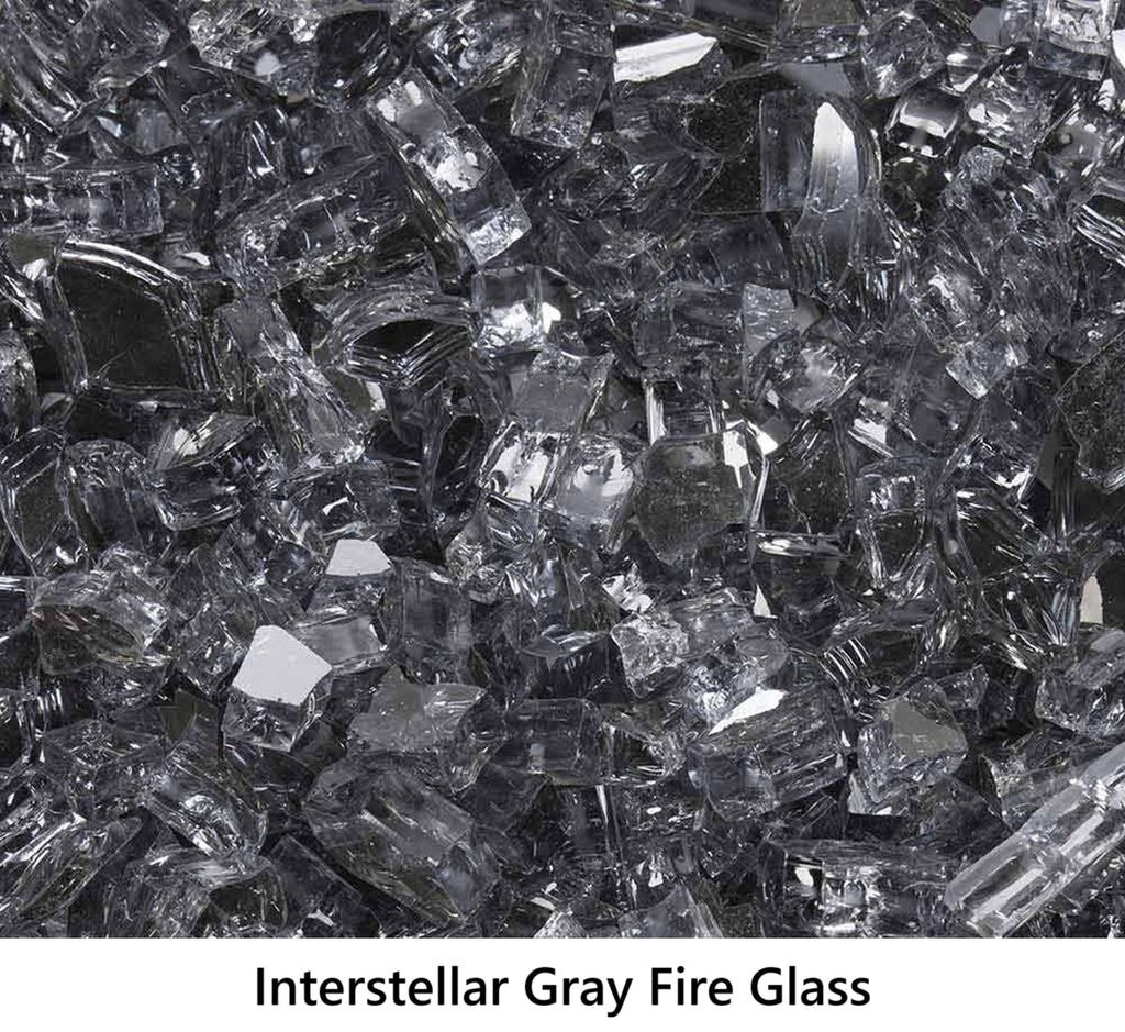 1/2" Tempered Fire Glass Interstellar Gray Reflective