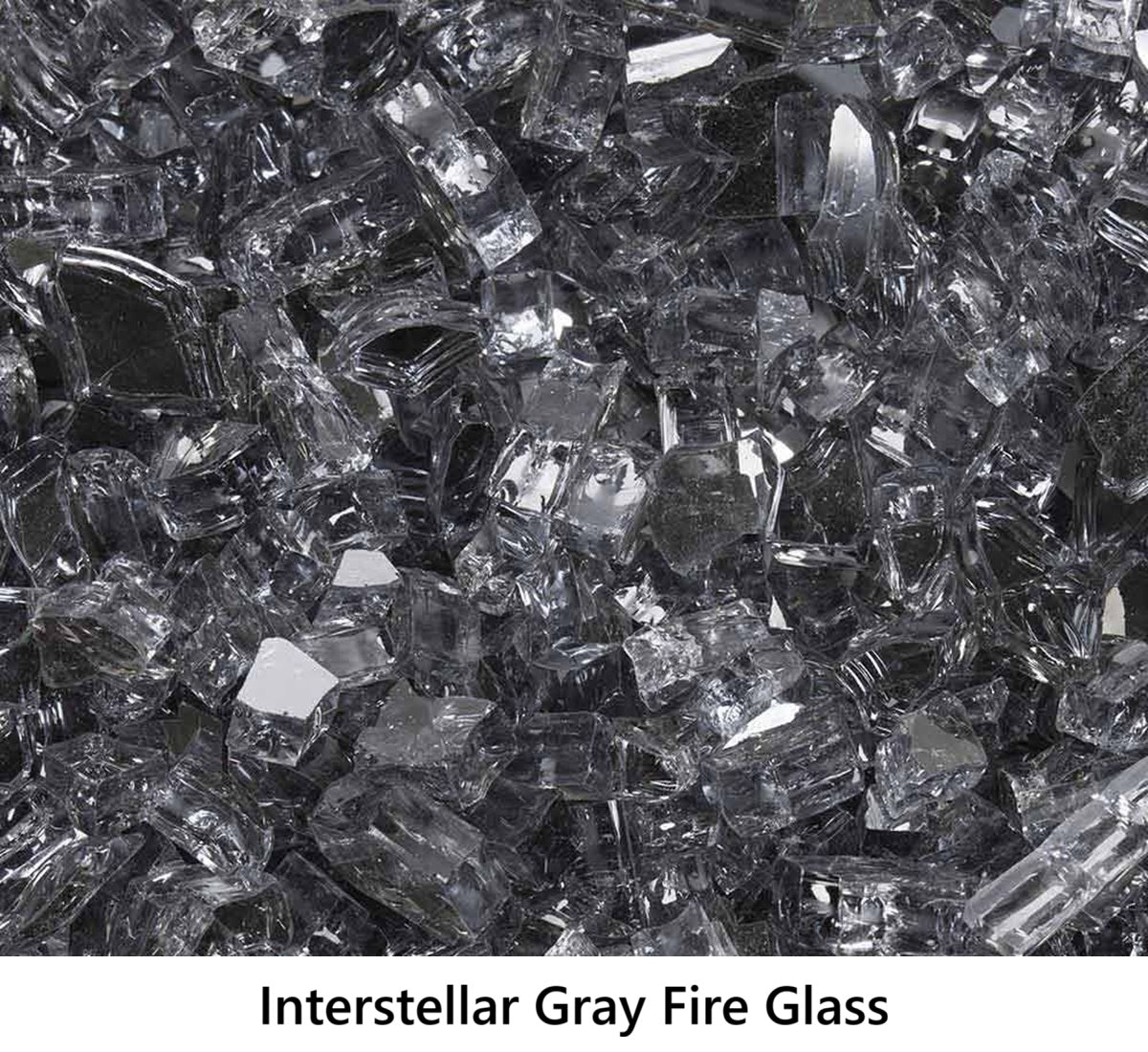 1/4" Tempered Fire Glass Interstellar Gray Reflective