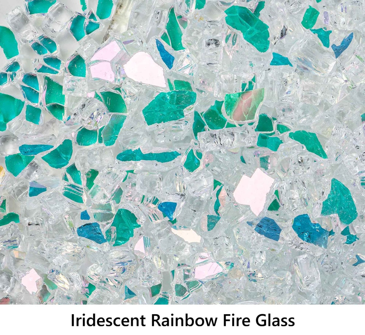 1/4" Tempered Fire Glass Iridescent Rainbow