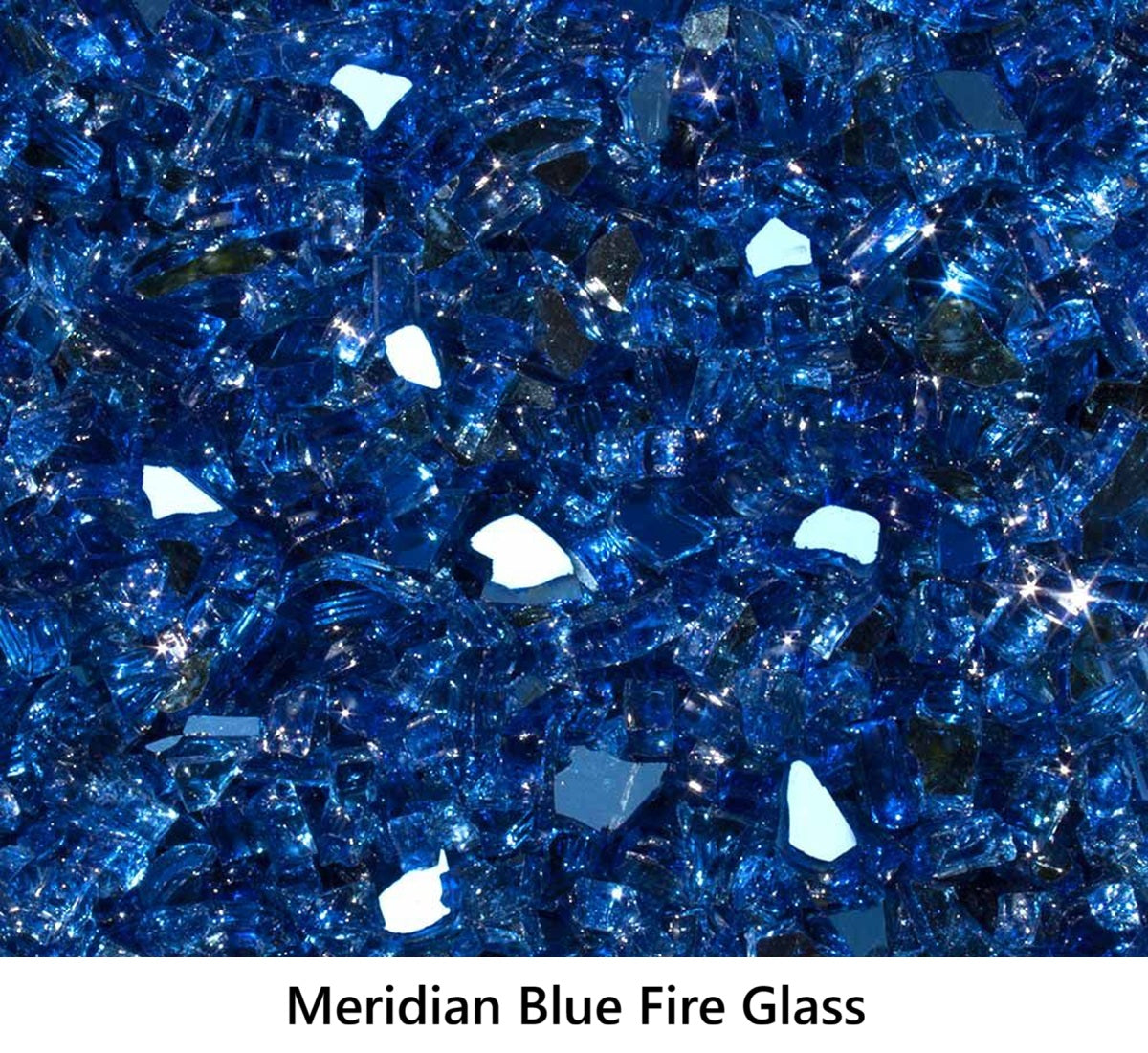 1/4" Tempered Fire Glass Meridian Blue Reflective