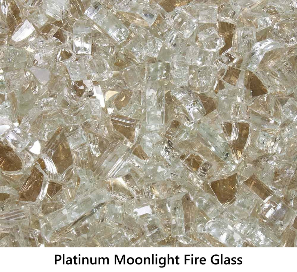 1/2" Tempered Fire Glass Platinum Moonlight Reflective