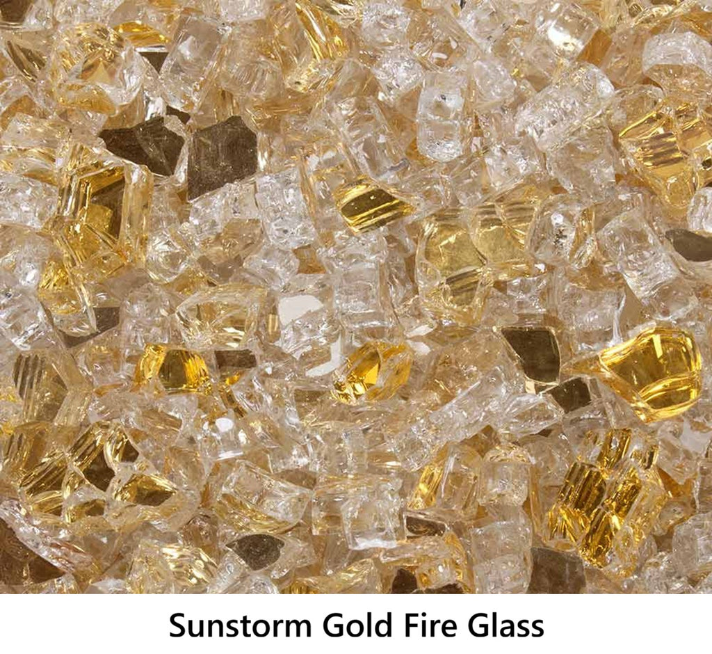 1/2" Tempered Fire Glass Sunstorm Gold Reflective