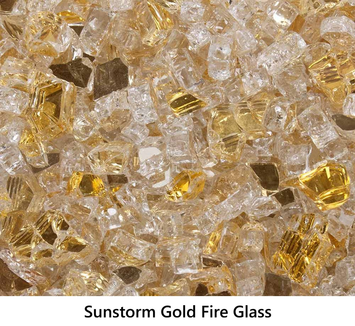 1/2" Tempered Fire Glass Sunstorm Gold Reflective