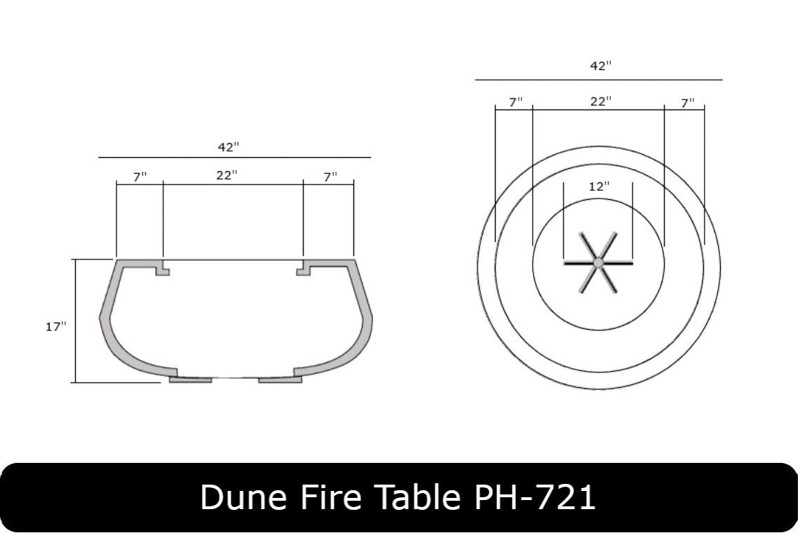 Prism Hardscapes - Quick Ship - Dune Concrete 42" Fire Table