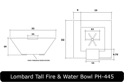 Prism Hardscapes - Lombard Tall Concrete Fire & Water Bowl