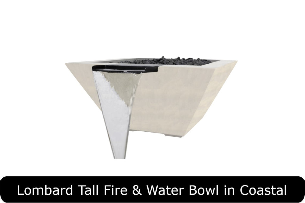 LOMBARD TALL — Square Fire & Water Bowl (32")