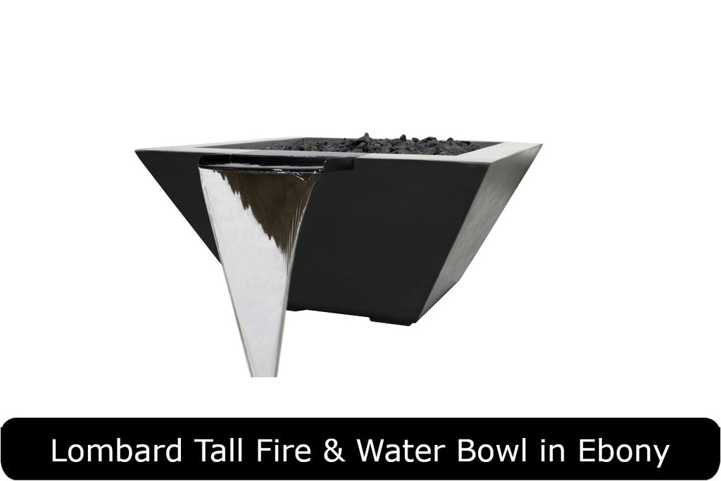 LOMBARD TALL — Square Fire & Water Bowl (32")