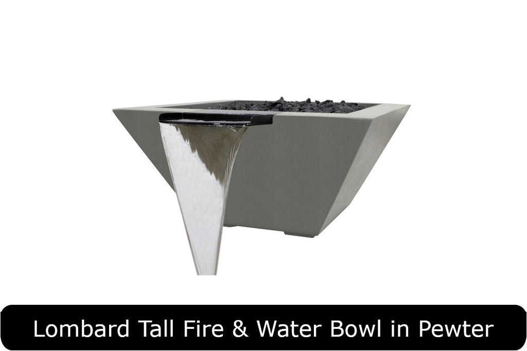 LOMBARD TALL — Square Fire & Water Bowl (32")