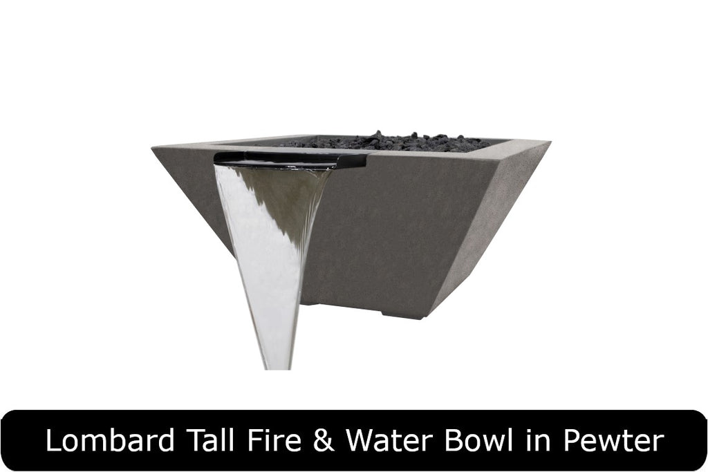 LOMBARD TALL — Square Fire & Water Bowl (32")