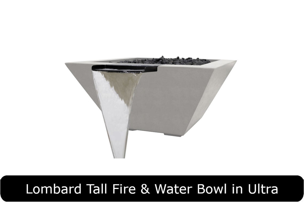 LOMBARD TALL — Square Fire & Water Bowl (32")