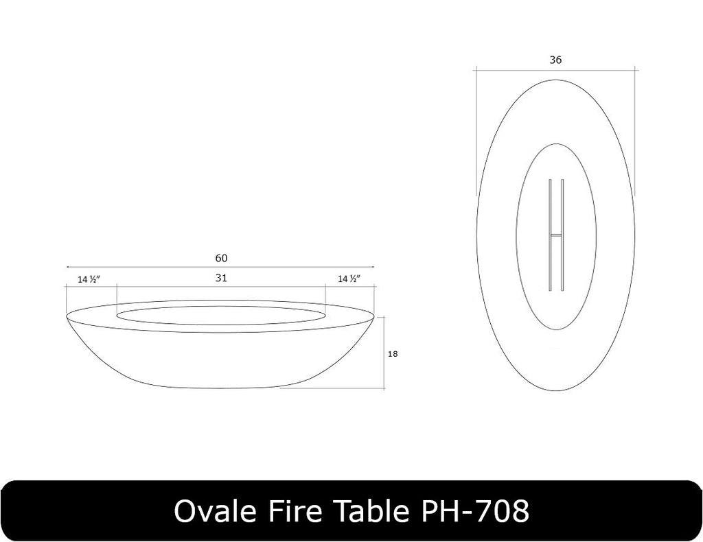 Prism Hardscapes - Ovale Concrete 60" Fire Table