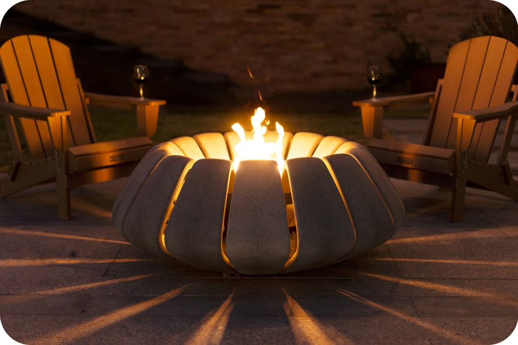 Sunflower — 48" Concrete Fire Bowl with Slotted Base