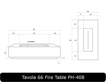 Prism Hardscapes - Tavola 66 Slim Concrete 66" Fire Table