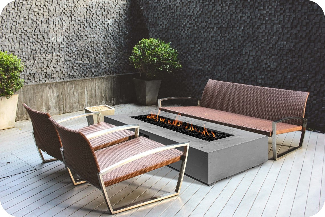 Prism Hardscapes - Tavola 66 Slim Concrete 66" Fire Table