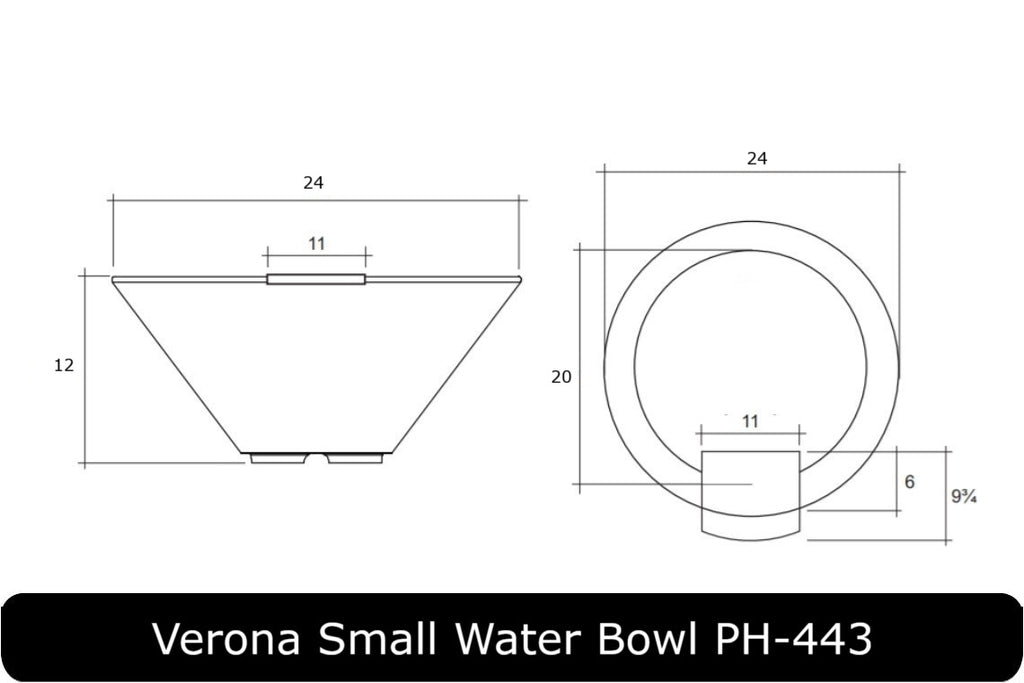 Prism Hardscapes - Verona Small Concrete Water Bowl