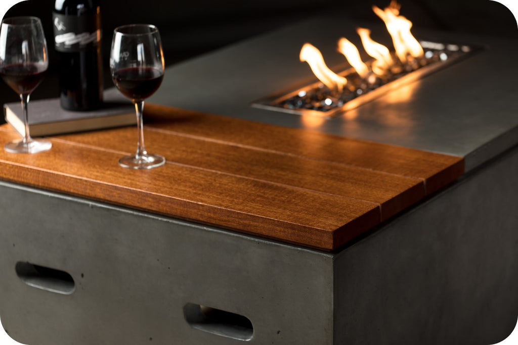 OASIS — Modern Concrete + Wood Fire Table (48")
