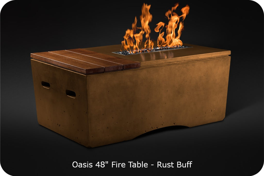 OASIS — Modern Concrete + Wood Fire Table (48")