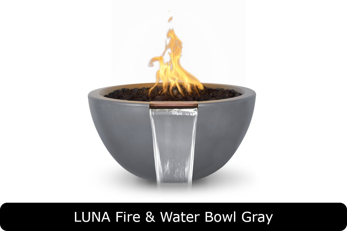 The Outdoor Plus - Luna Fire & Water Bowl - GFRC Concrete