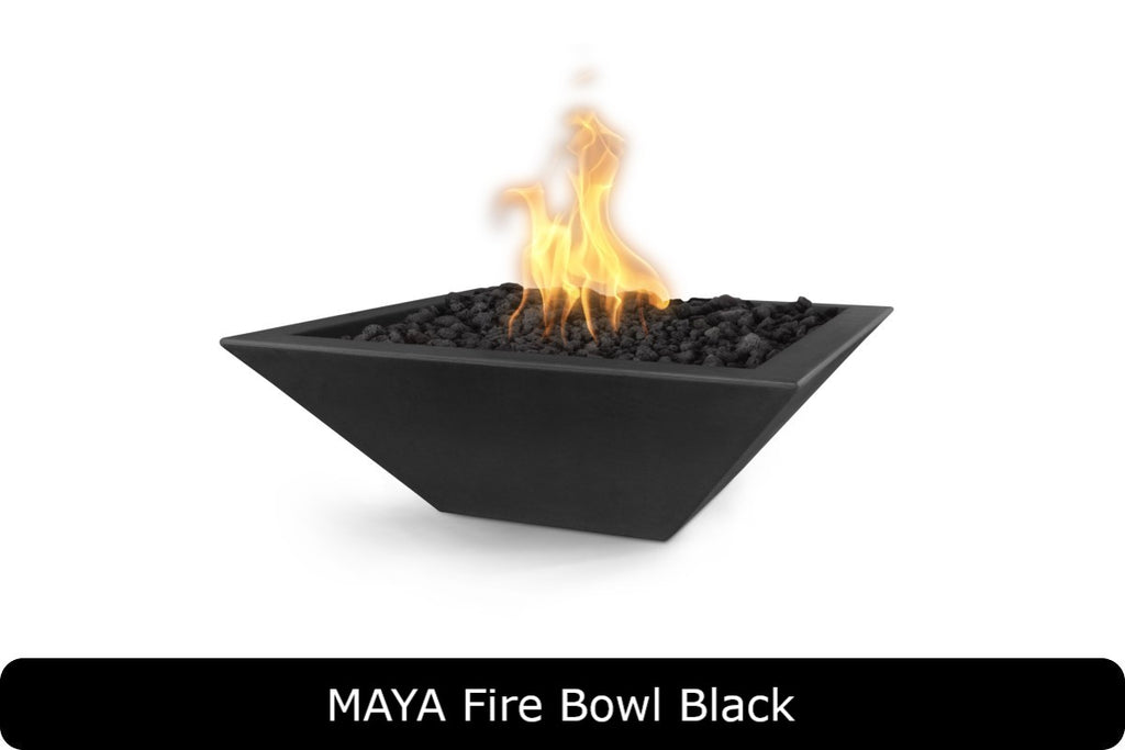 Maya — Square GFRC Concrete Fire Bowl (with 24", 30", or 36" options)