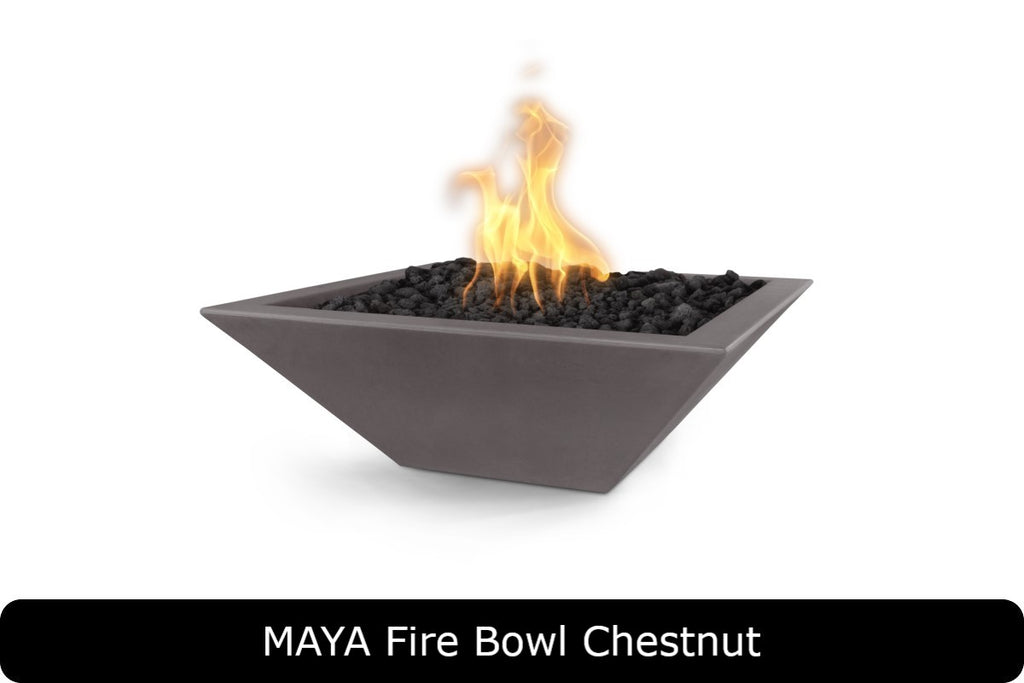 Maya — Square GFRC Concrete Fire Bowl (with 24", 30", or 36" options)
