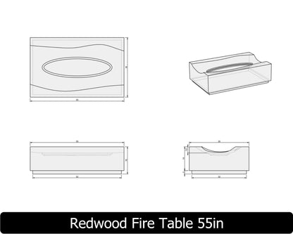 The Freedom Collection - REDWOOD Concrete Fire Table