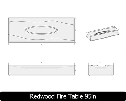 The Freedom Collection - REDWOOD Concrete Fire Table