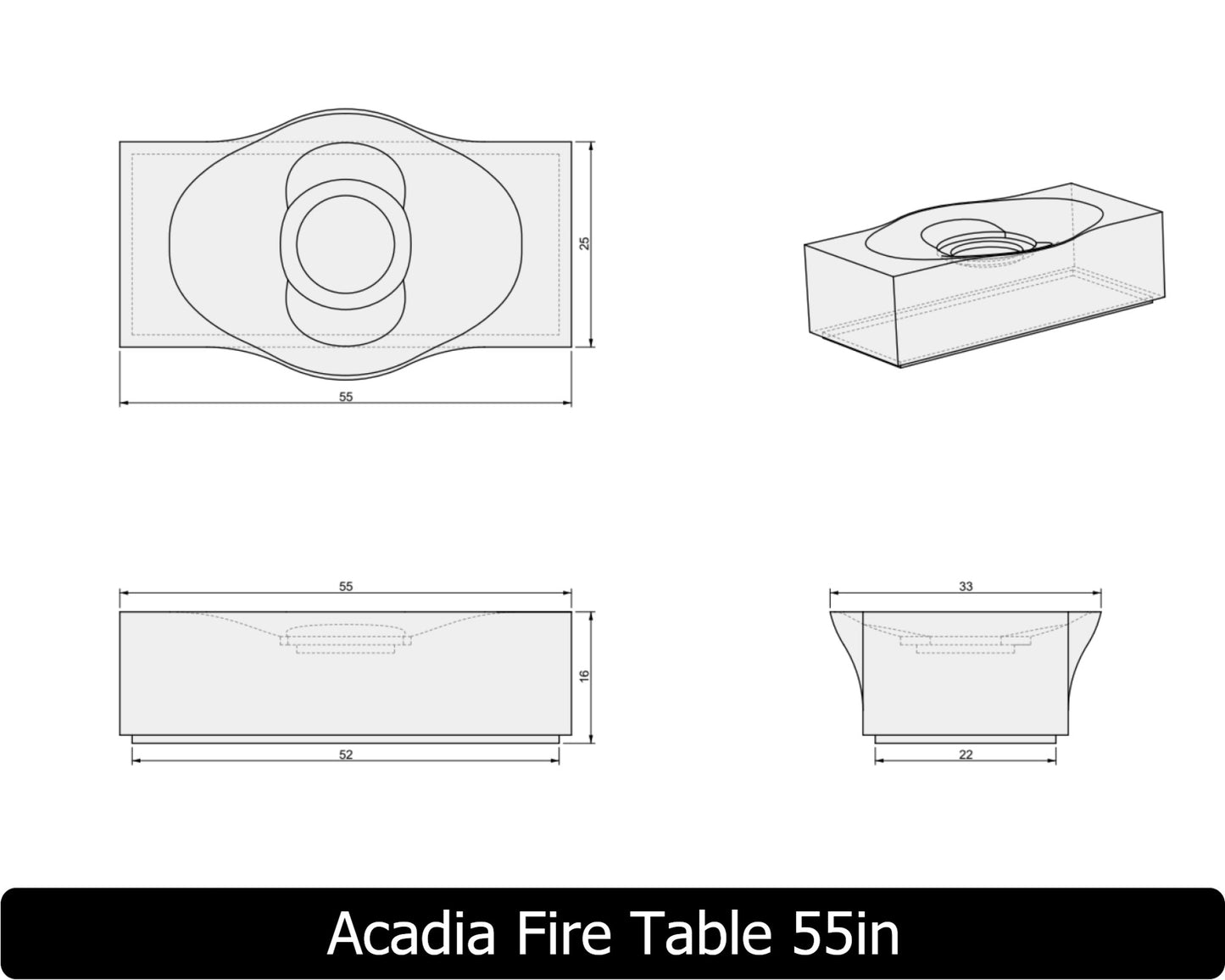 The Freedom Collection - ACADIA Concrete Fire Table