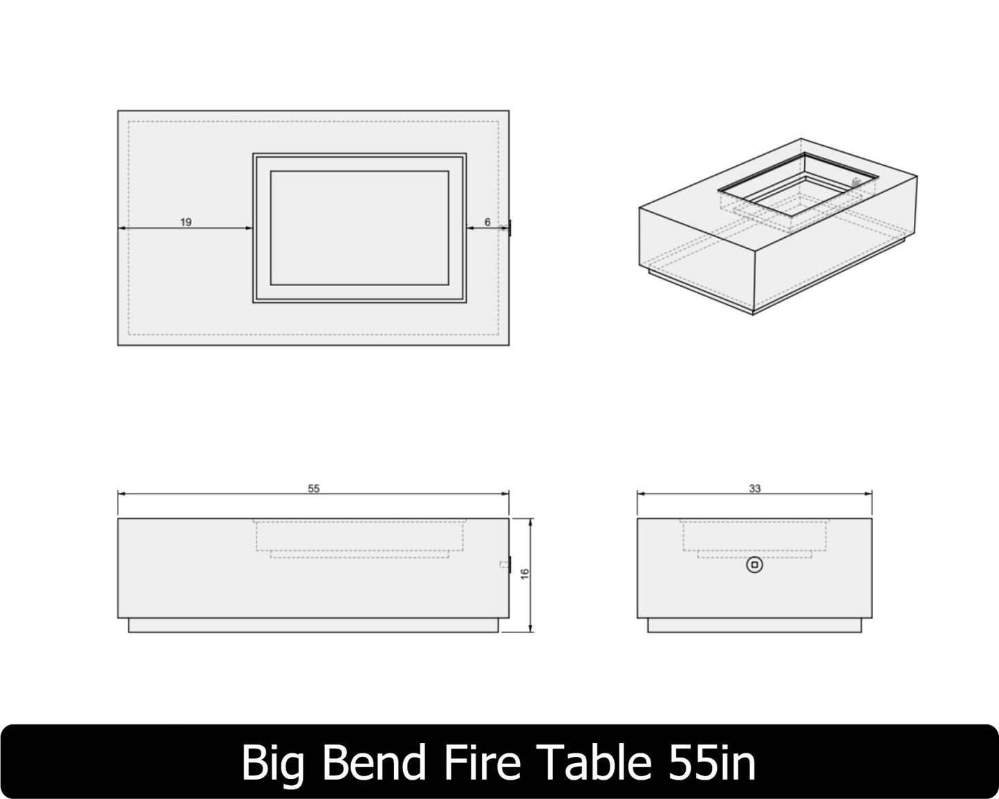 The Freedom Collection - BIG BEND Concrete Fire Table