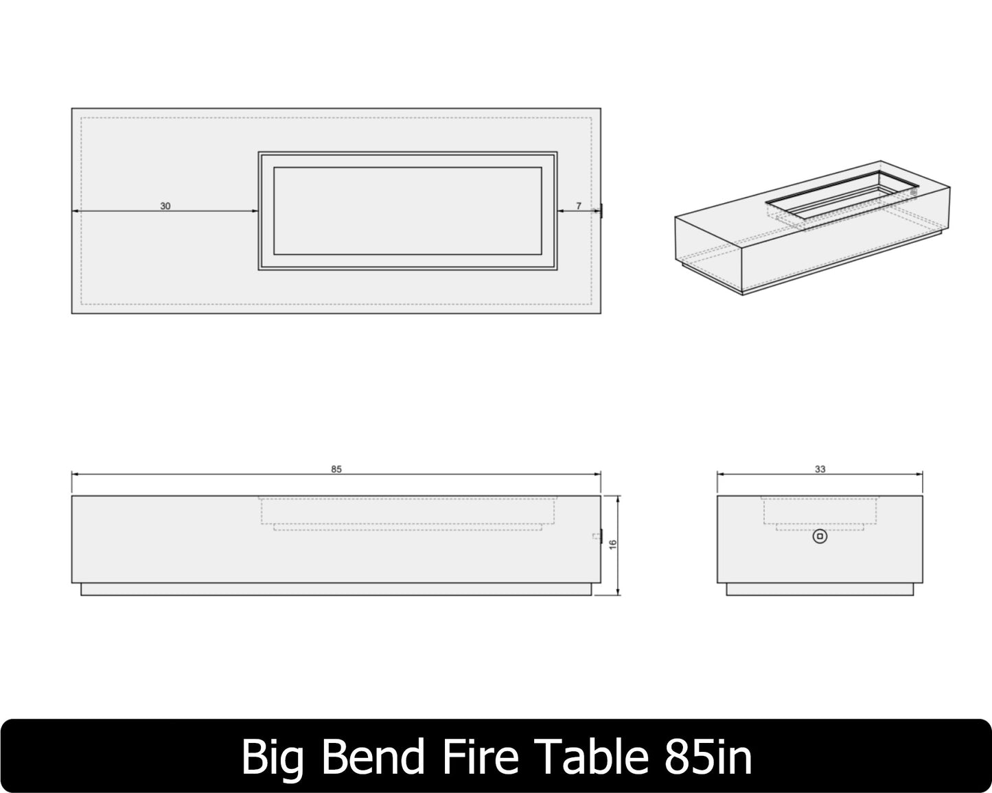 The Freedom Collection - BIG BEND Concrete Fire Table