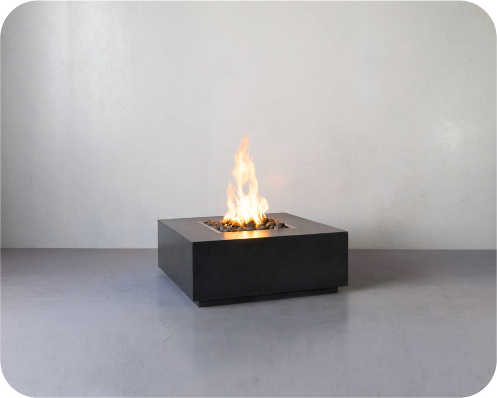 Biscayne — Square Concrete Fire Table (32", 38", or 45" Size Options)