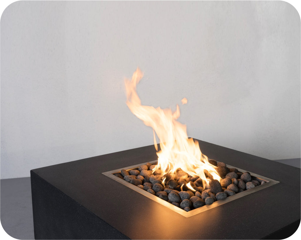 Biscayne — Square Concrete Fire Table (32", 38", or 45" Size Options)