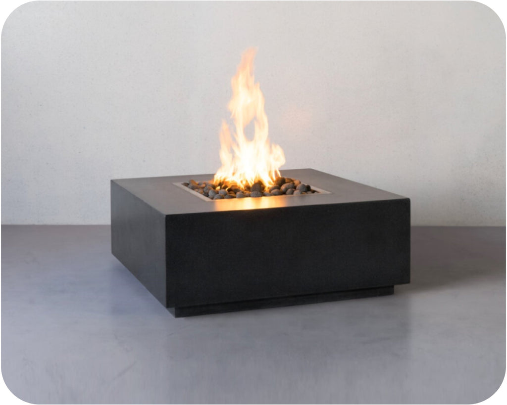 Biscayne — Square Concrete Fire Table (32", 38", or 45" Size Options)