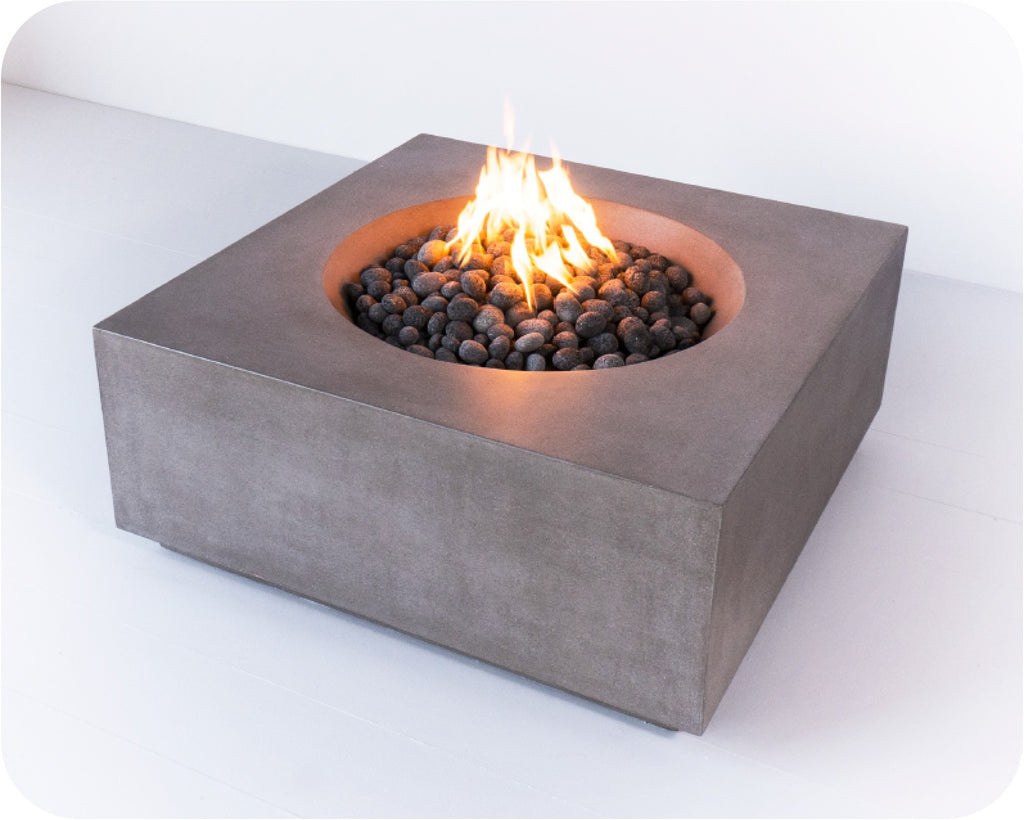 Cascade — Square Concrete Fire Table (32", 38", or 45" Size Options)