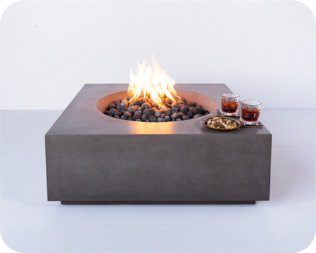 Cascade — Square Concrete Fire Table (32", 38", or 45" Size Options)