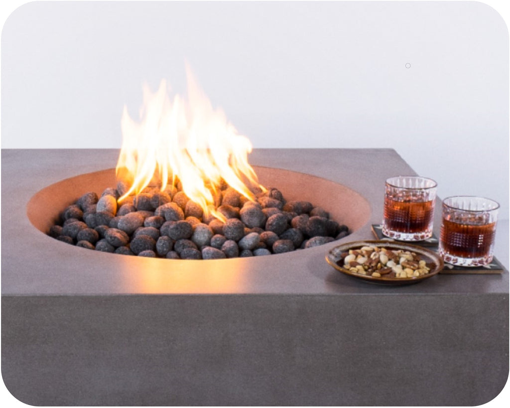 Cascade — Square Concrete Fire Table (32", 38", or 45" Size Options)
