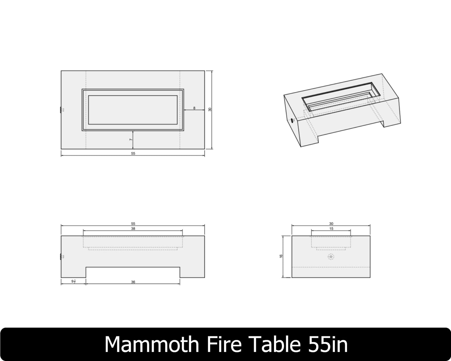 The Freedom Collection - MAMMOTH Concrete Fire Table