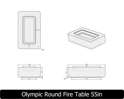 The Freedom Collection - OLYMPIC ROUND Concrete Fire Table