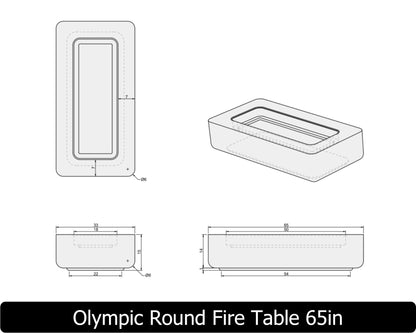 The Freedom Collection - OLYMPIC ROUND Concrete Fire Table