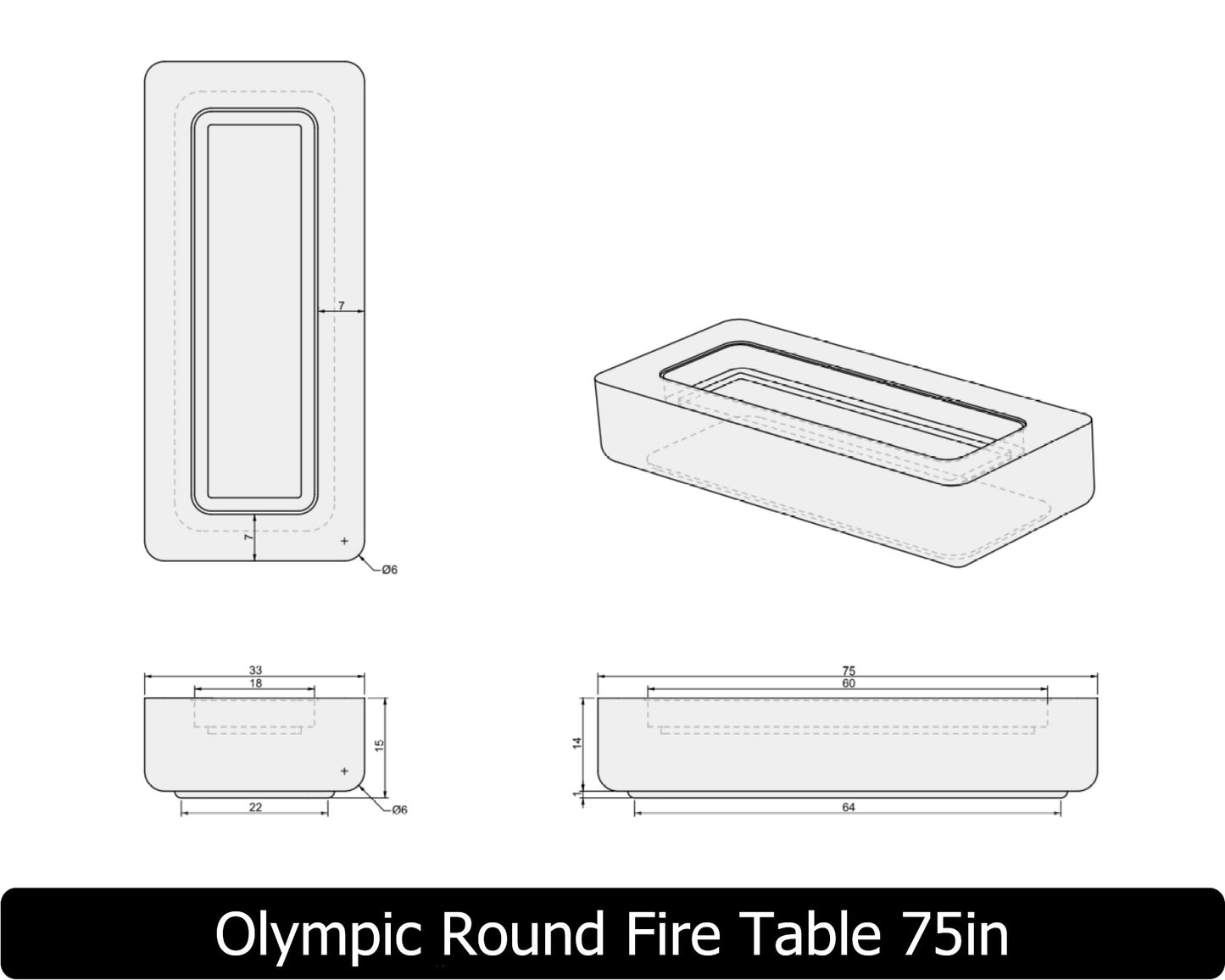 The Freedom Collection - OLYMPIC ROUND Concrete Fire Table