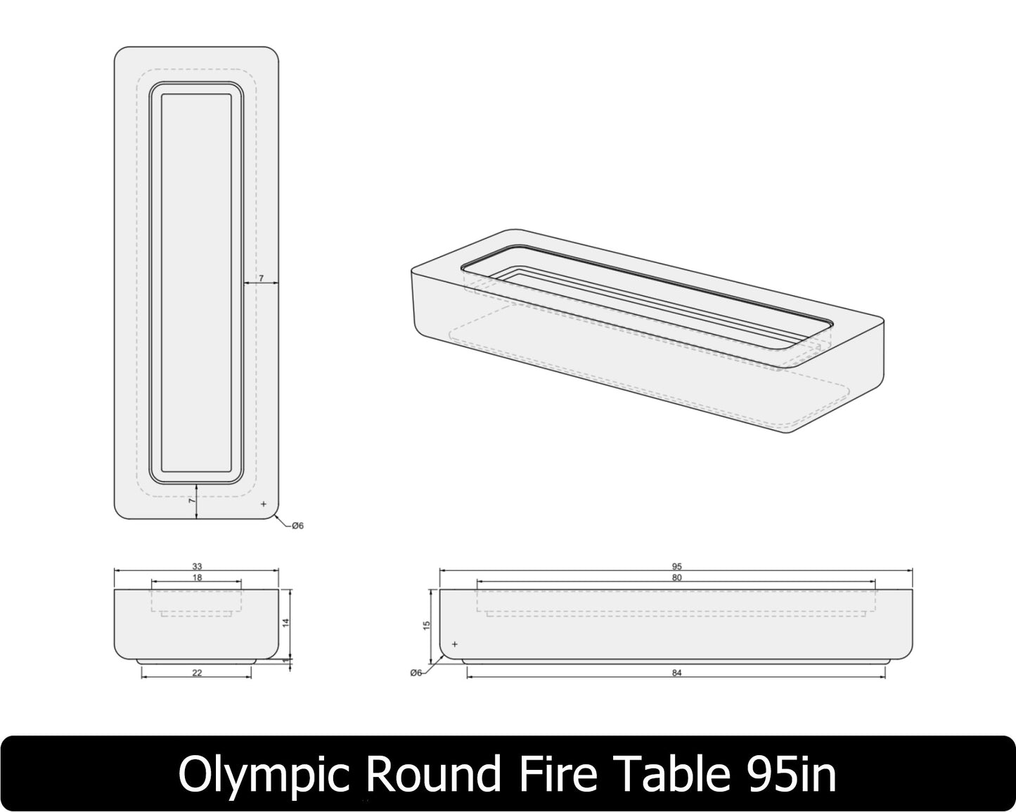 The Freedom Collection - OLYMPIC ROUND Concrete Fire Table