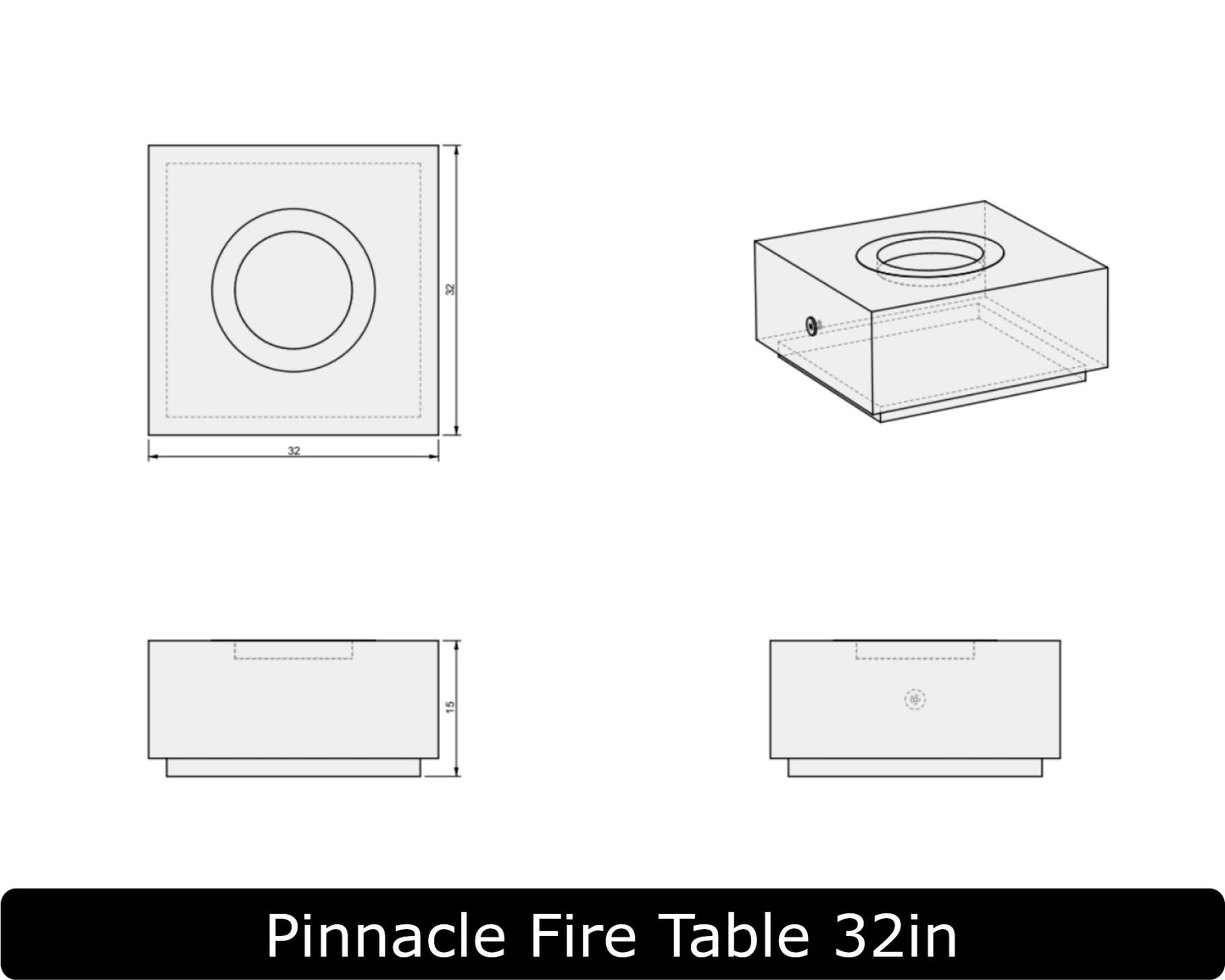 The Freedom Collection - PINNACLE Concrete Fire Table