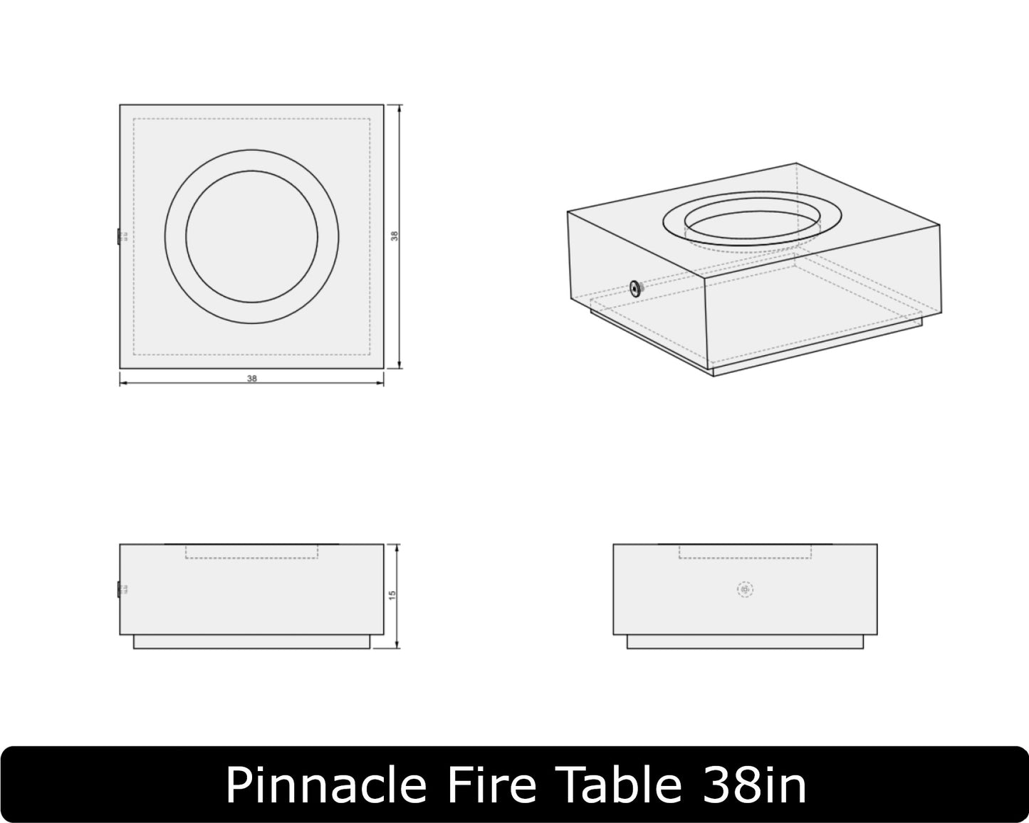 The Freedom Collection - PINNACLE Concrete Fire Table