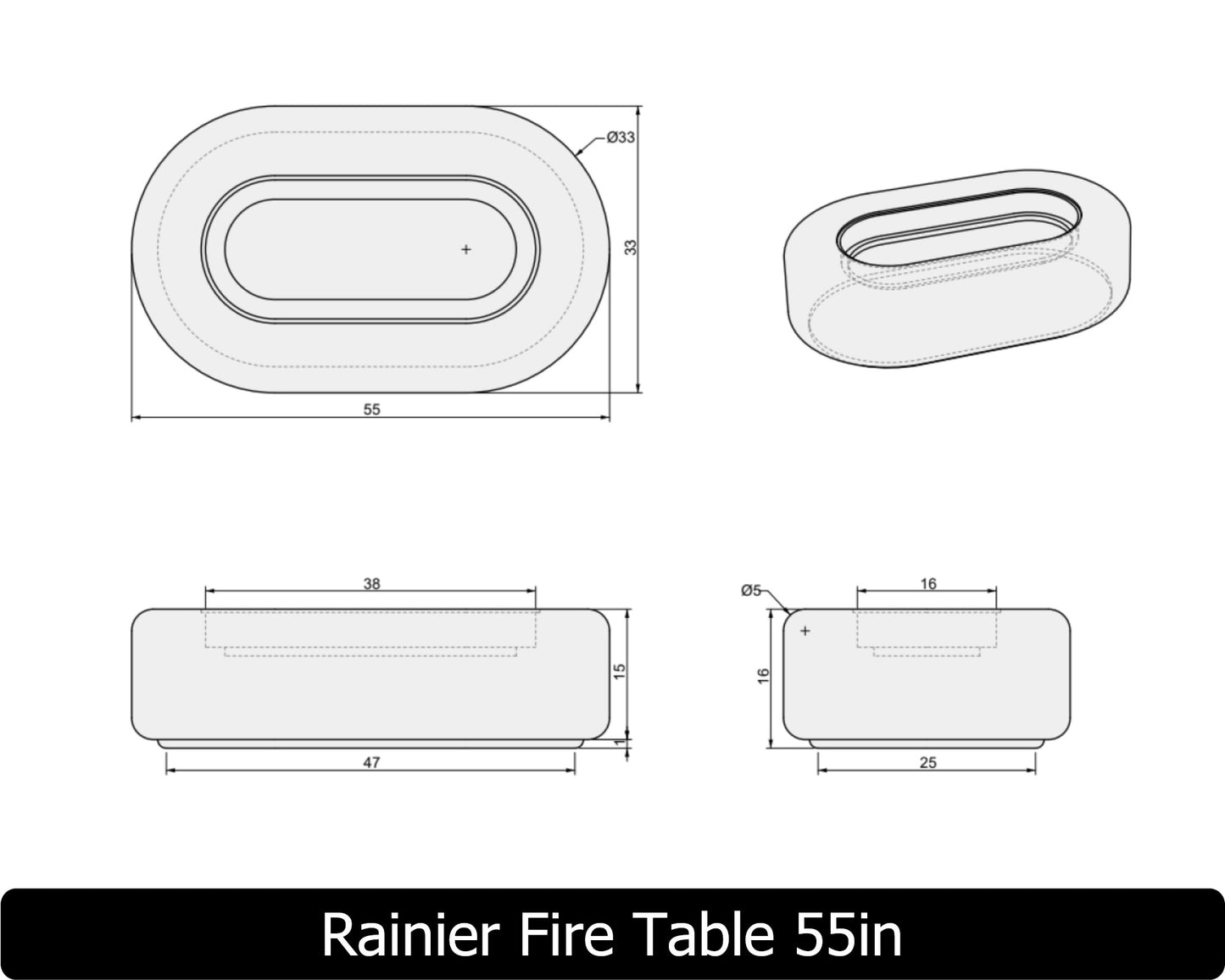 The Freedom Collection - RAINIER Concrete Fire Table