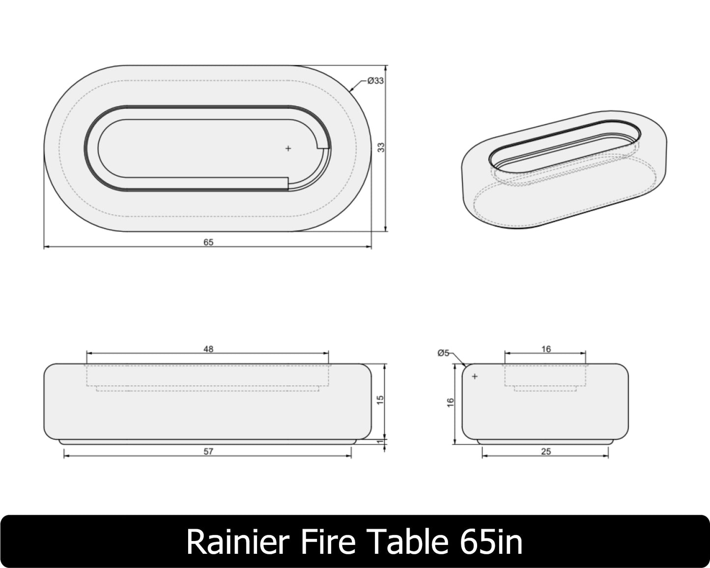 The Freedom Collection - RAINIER Concrete Fire Table