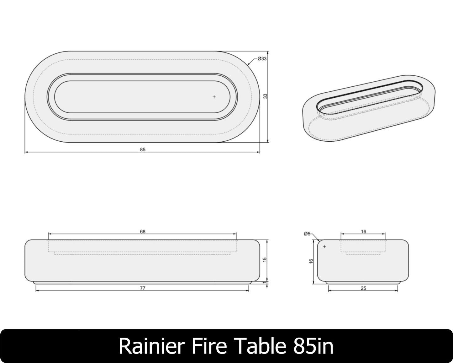 The Freedom Collection - RAINIER Concrete Fire Table