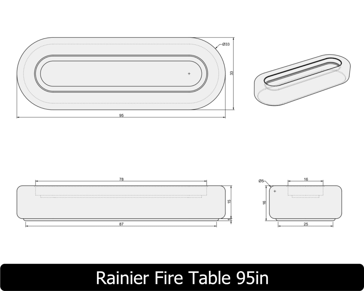 The Freedom Collection - RAINIER Concrete Fire Table