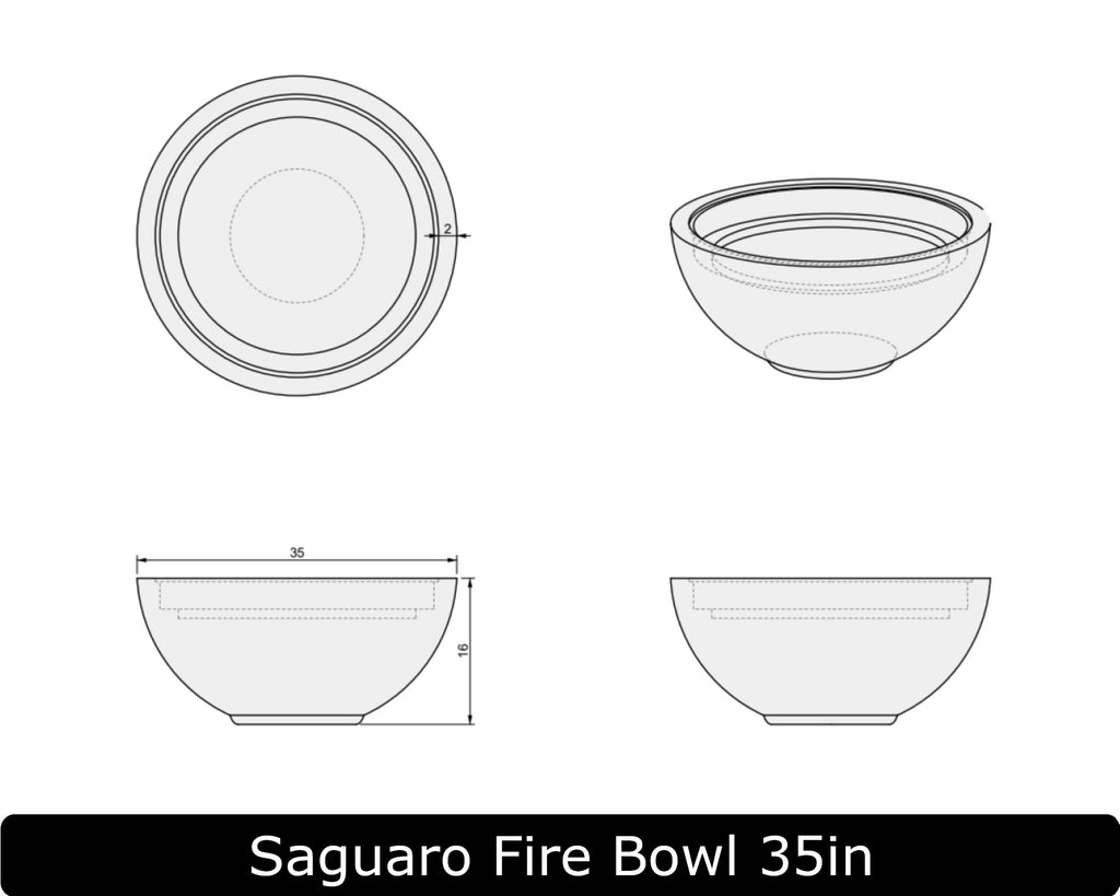 Saguaro — National Park-Inspired Round Fire Bowl (35"–45")