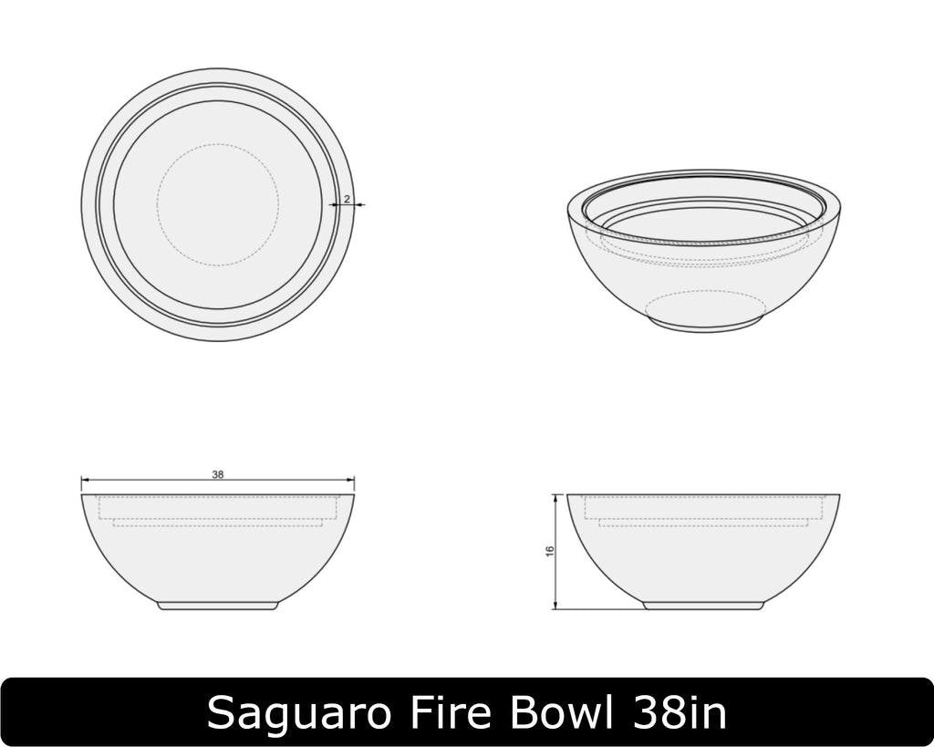 Saguaro — National Park-Inspired Round Fire Bowl (35"–45")