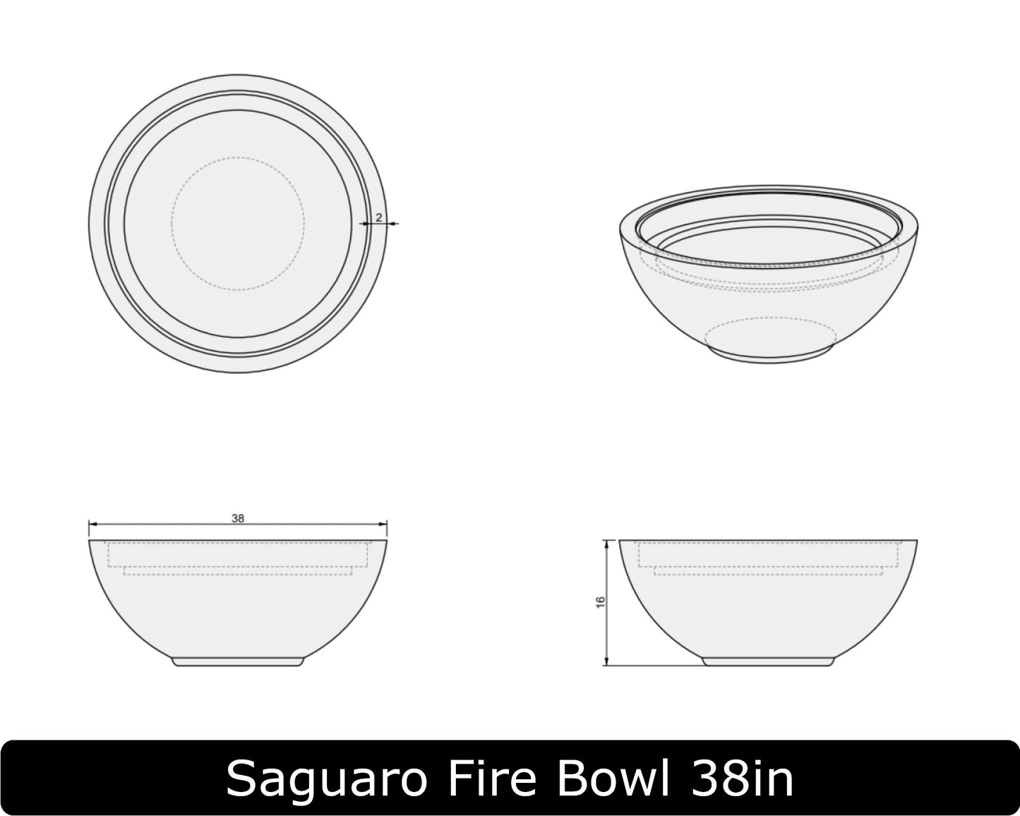 The Freedom Collection - SAGUARO Concrete Fire Bowl