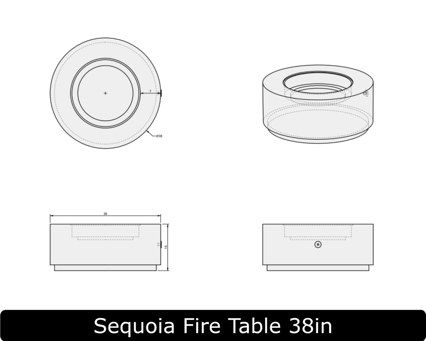 The Freedom Collection - SEQUOIA Concrete Fire Table